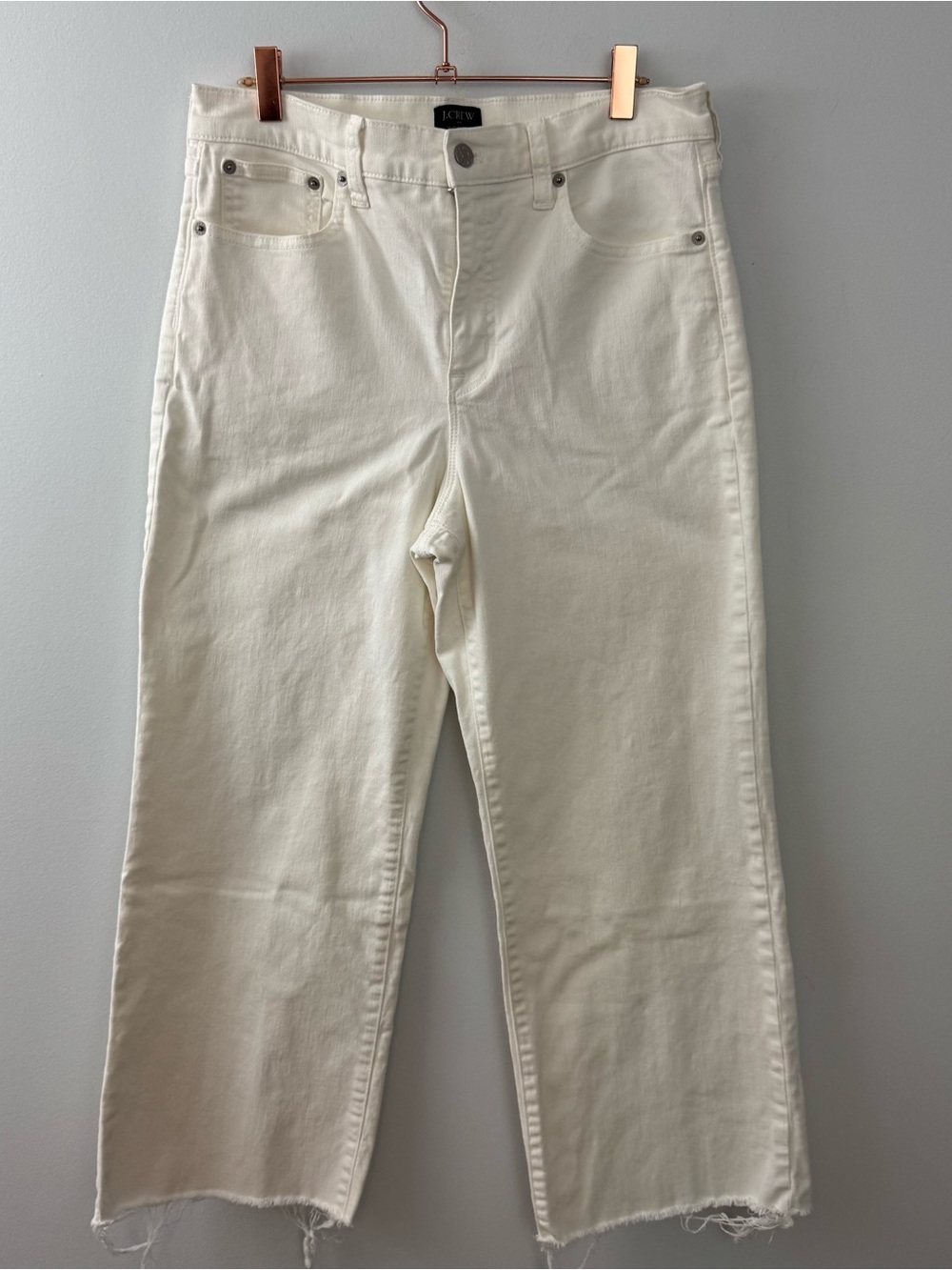 J.Crew White Wide-Leg Crop Jeans Size 29